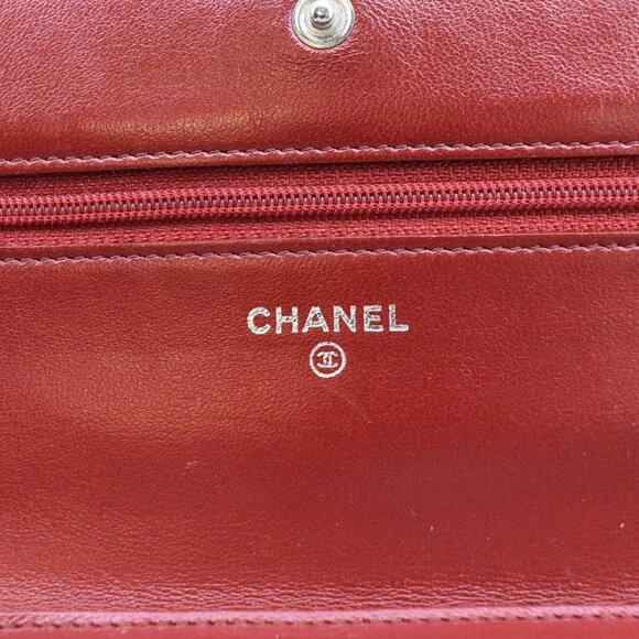 CHANEL Camellia Wallet On Chain Leather Crossbody Bag Red - Picture 14 of 14